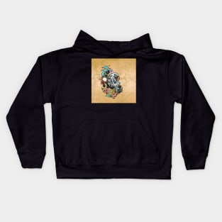 Wonderful eagle with flowers Kids Hoodie